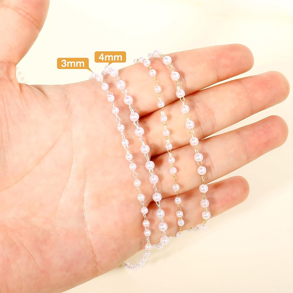 20 メートル 3/4/5/6 ミリメートルフェイクパールビ - Pearl Trim Chain のレビューと価格