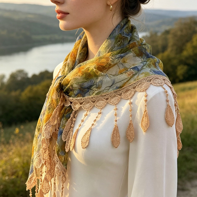 ヴィンテージフローラルレース中空タッセルウエストスカーフボヘ - Tassel Fringe Trim のレビューと価格