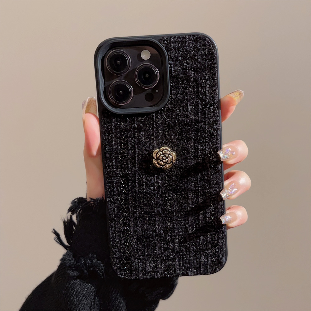 高級3Dゴールデンカメリアフラワー柄スマホケース iPhon - Embroidery Embellishments のレビューと価格